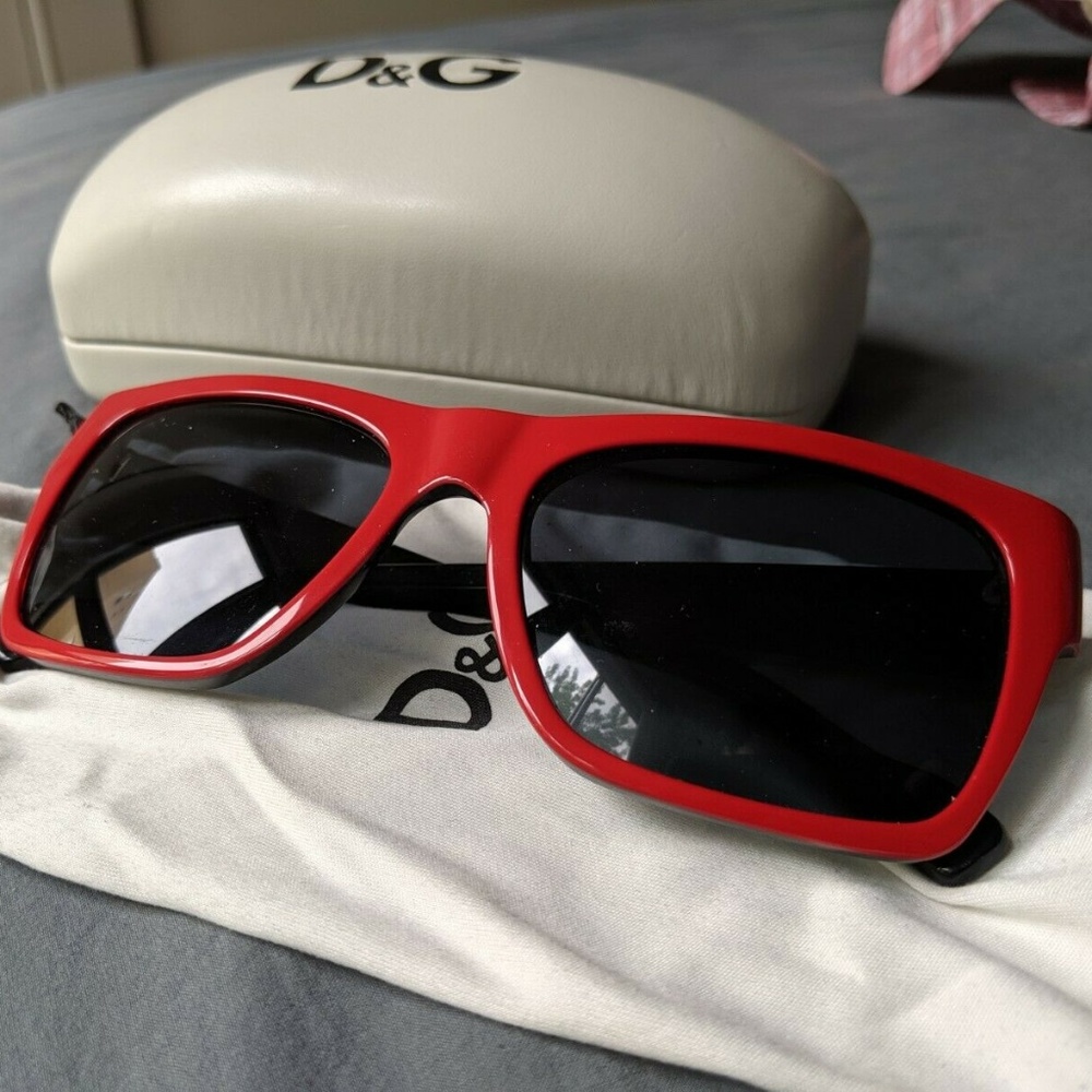 Dolce & Gabbana Red & Black Sunglasses Unisex